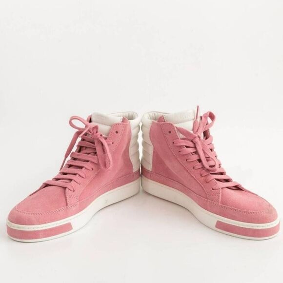 Authentic Gucci Pink Suede High Top Sneakers 36 EU / 5.5 US - Picture 2 of 16